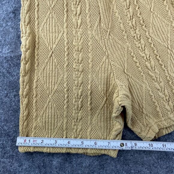 Sabo Knit Set Womens XS Yellow Cable Knit Stretch Shorts Sweater - Picture 6 of 7